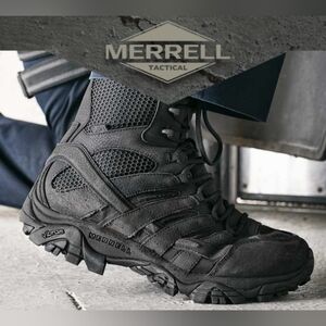 New Merrell Moab 2 8" Tactical Waterproof Side-Zip Black Boot